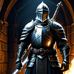 Knight in Dungeon**

A fully armored knight, professional fantasy style, standing guard in a dimly lit dungeon, fully clothed in elaborate steel armor, holding a glowing sword. Background details include stone walls, flickering torches, and hints of lurking shadows. Perfect anatomy, correct proportions, natural pose, well-formed hands, proper finger count, dramatic lighting, safe for work, appropriate content, modest.

**